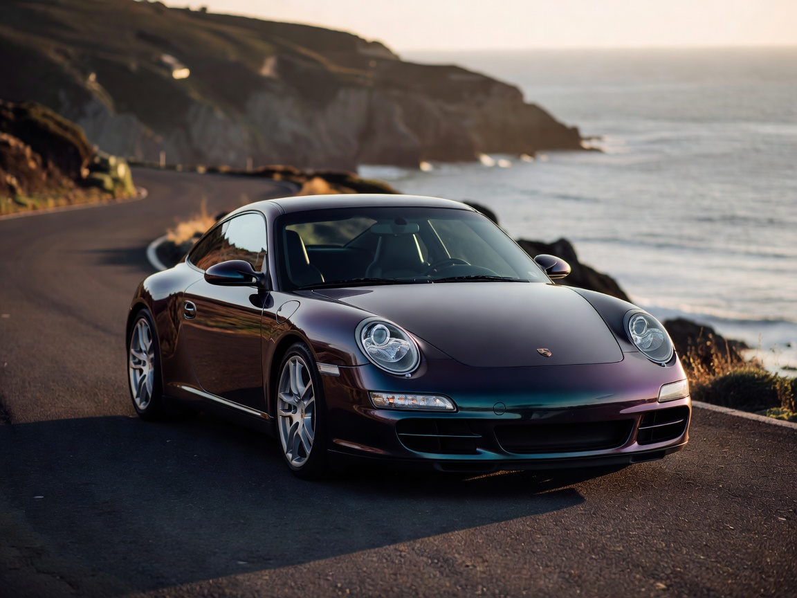 Porsche 911 997 Carrera generation sports car in deep metallic paint